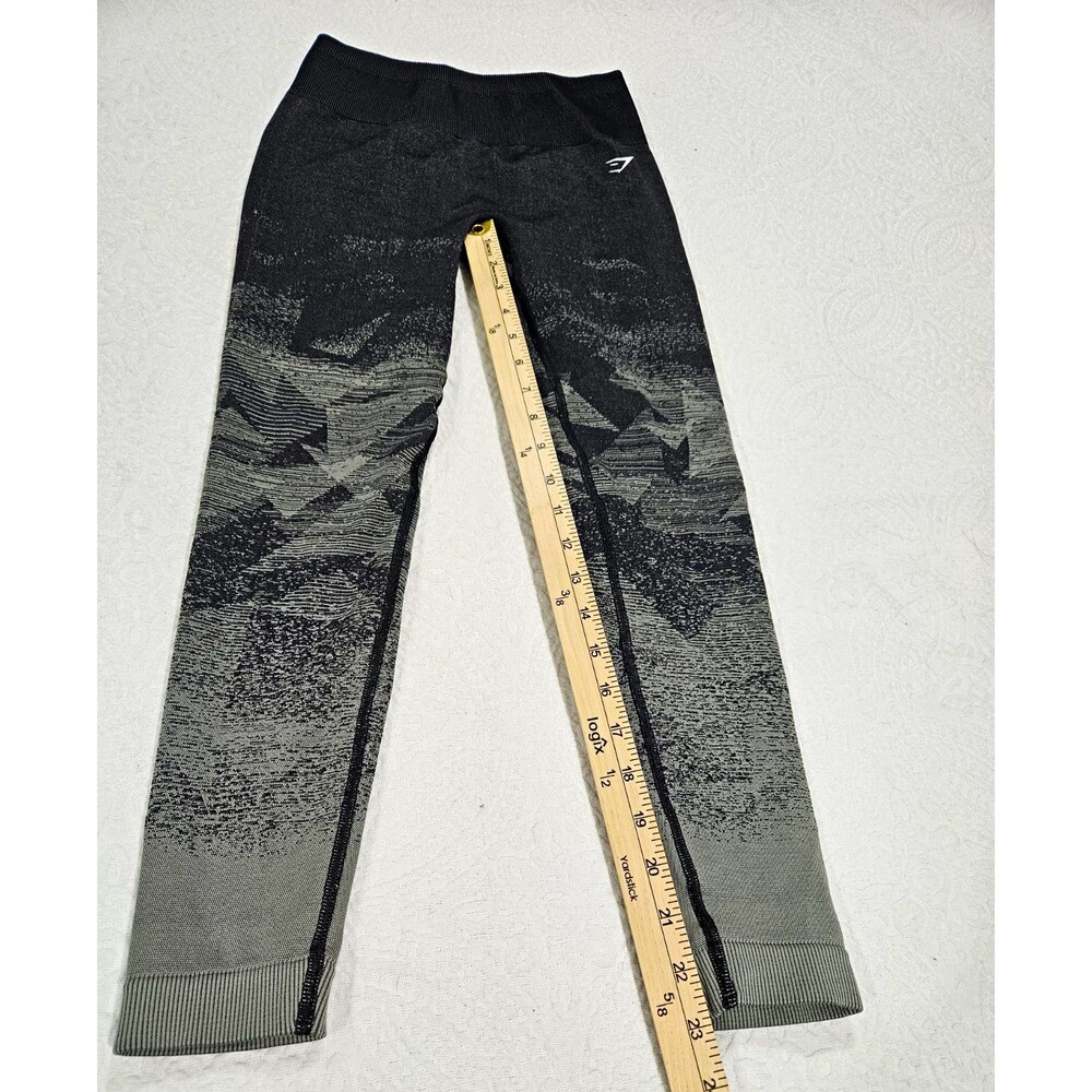 Gymshark Women Size S Adapt Ombre Seamless Leggings Grey Black B1A9Y